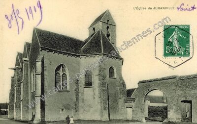 Carte postale ancienne L'Église — Juranville (Loiret)