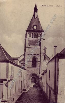 Carte postale ancienne L'Église — Lorris (Loiret)