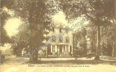 Carte postale ancienne Le Château des Saints-Germains, façade sur le Parc — Loury (Loiret)