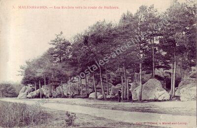 Carte postale ancienne Les Roches vers la route de Buthiers — Malesherbes (Loiret)