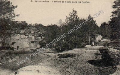 Carte postale ancienne Carrière de Sable dans les Roches — Malesherbes (Loiret)