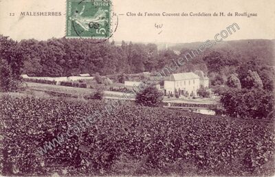 Carte postale ancienne Clos de l'ancien Couvent des Cordeliers de H. de Rouffignac — Malesherbes (Loiret)