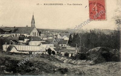 Carte postale ancienne Vue Générale — Malesherbes (Loiret)