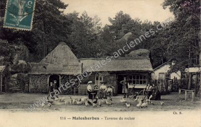 Carte postale ancienne Taverne du rocher — Malesherbes (Loiret)