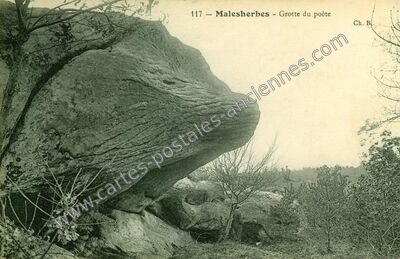 Carte postale ancienne Grotte du poète — Malesherbes (Loiret)