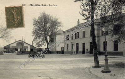Carte postale ancienne La Gare — Malesherbes (Loiret)