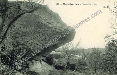 Carte postale ancienne Grotte du poète — Malesherbes (Loiret)