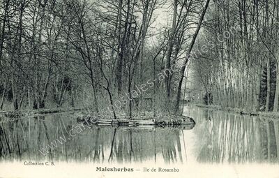 Carte postale ancienne Île de Rosambo — Malesherbes (Loiret)