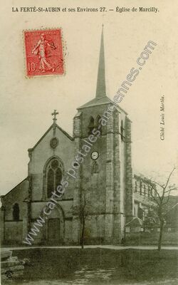 Carte postale ancienne Église de Marcilly — Marcilly-en-Villette (Loiret)