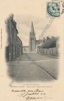 Carte postale ancienne Eglise (XIIe siècle) (Style Roman) — Mareau-aux-Bois (Loiret)