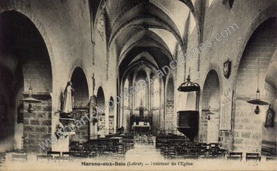 Carte postale ancienne Intérieur de l'Eglise — Mareau-aux-Bois (Loiret)