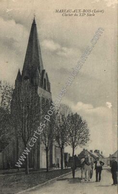 Carte postale ancienne Clocher du XIIe Siècle — Mareau-aux-Bois (Loiret)