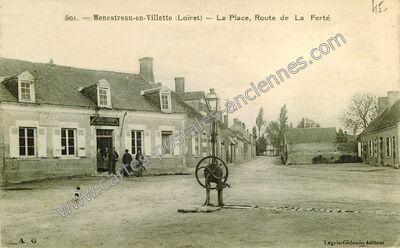Carte postale ancienne La Place, Route de La Ferté — Ménestreau-en-Villette (Loiret)