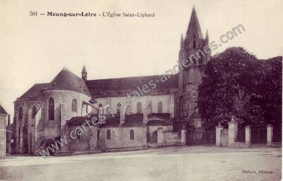 Carte postale ancienne L'Église Saint-Liphard — Meung-sur-Loire (Loiret)