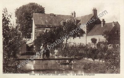 Carte postale ancienne Le Moulin Grangeais — Meung-sur-Loire (Loiret)