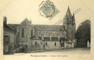 Carte postale ancienne L'Eglise Saint-Liphard — Meung-sur-Loire (Loiret)