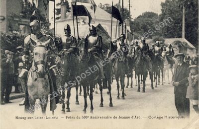 Carte postale ancienne Fêtes du 500e Anniversaire de Jeanne d'Arc. — Cortège Historique — Meung-sur-Loire (Loiret)