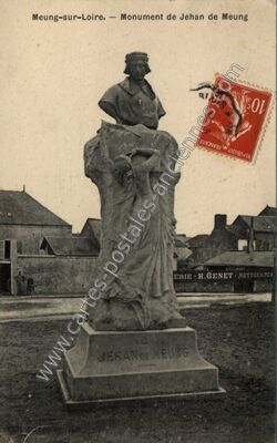 Carte postale ancienne Monument de Jehan de Meung — Meung-sur-Loire (Loiret)