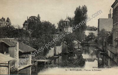 Carte postale ancienne Vue sur le Puiseaux — Montargis (Loiret)