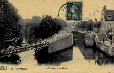Carte postale ancienne Le Loing et le Canal — Montargis (Loiret)