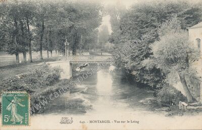 Carte postale ancienne Vue sur le Loing — Montargis (Loiret)