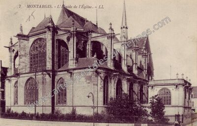 Carte postale ancienne L'Abside de l'Église — Montargis (Loiret)