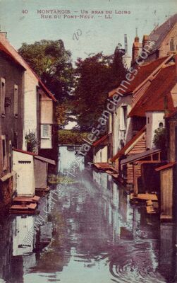 Carte postale ancienne Un bras du Loing, rue du Pont-Neuf — Montargis (Loiret)
