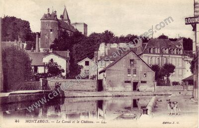 Carte postale ancienne Le Canal et le Château — Montargis (Loiret)