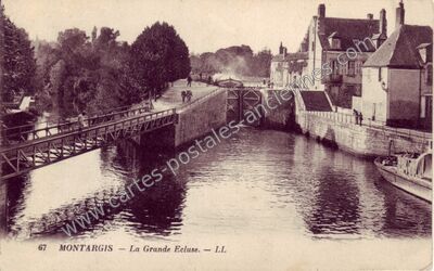 Carte postale ancienne La Grande Ecluse — Montargis (Loiret)