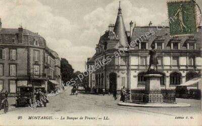 Carte postale ancienne La Banque de France — Montargis (Loiret)