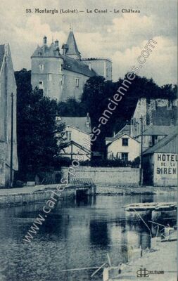 Carte postale ancienne Le Canal - Le Château — Montargis (Loiret)