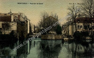 Carte postale ancienne Vue sur le Canal — Montargis (Loiret)
