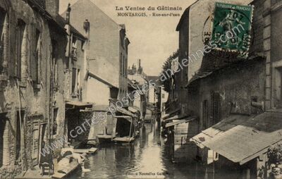 Carte postale ancienne La Venise du Gâtinais - Rue-sur-l'eau — Montargis (Loiret)