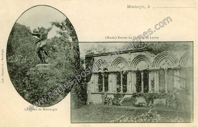 Carte postale ancienne Ruines du Château de Lorris — Montargis (Loiret)