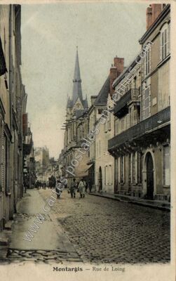 Carte postale ancienne Rue de Loing — Montargis (Loiret)