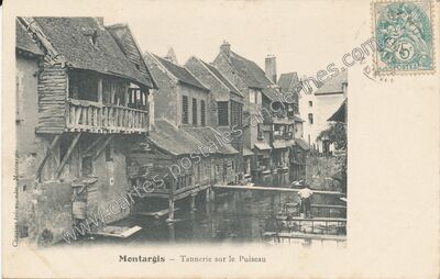 Carte postale ancienne Tannerie sur le Puiseau — Montargis (Loiret)