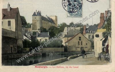 Carte postale ancienne Le Château, vu du Canal — Montargis (Loiret)