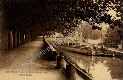 Carte postale ancienne Le Canal du Loing, Petite Ecluse — Montargis (Loiret)