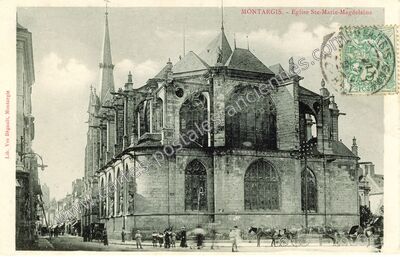 Carte postale ancienne Eglise Ste-Marie-Magdeleine — Montargis (Loiret)