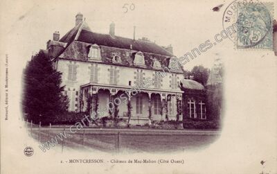 Carte postale ancienne Château de Mac-Mahon (Côté Ouest) — Montcresson (Loiret)