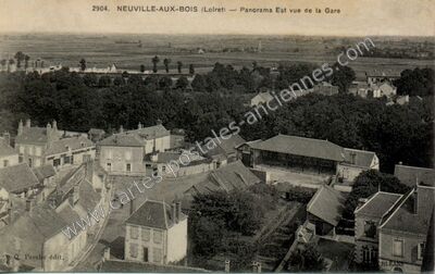 Carte postale ancienne Panorama Est vue de la Gare — Neuville-aux-Bois (Loiret)
