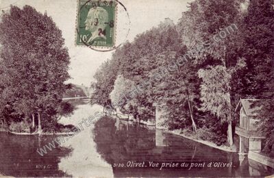 Carte postale ancienne Vue prise du pont d'Olivet — Olivet (Loiret)