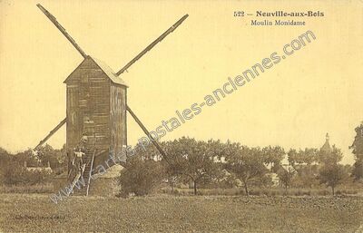 Carte postale ancienne Moulin Monidame — Neuville-aux-Bois (Loiret)