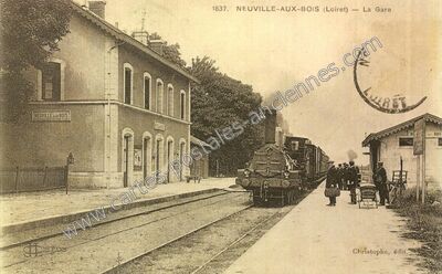 Carte postale ancienne La Gare — Neuville-aux-Bois (Loiret)