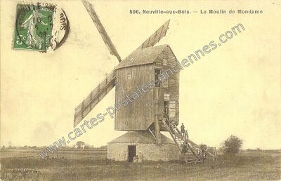 Carte postale ancienne Le Moulin de Mondame — Neuville-aux-Bois (Loiret)