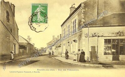 Carte postale ancienne Rue des Villeneuve — Neuville-aux-Bois (Loiret)