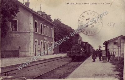 Carte postale ancienne La Gare — Neuville-aux-Bois (Loiret)