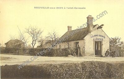 Carte postale ancienne A la Bonne Rencontre J. Copois — Neuville-aux-Bois (Loiret)