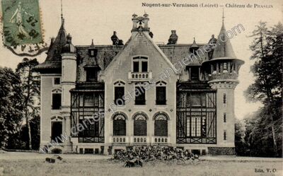 Carte postale ancienne Château de PRASLIN — Nogent-sur-Vernisson (Loiret)