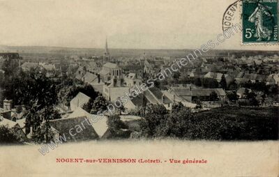 Carte postale ancienne Vue générale — Nogent-sur-Vernisson (Loiret)